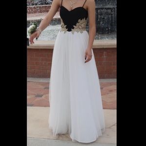 White petite prom dress